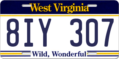 WV license plate 8IY307
