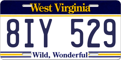 WV license plate 8IY529