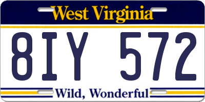 WV license plate 8IY572