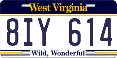 WV license plate 8IY614