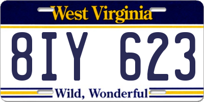 WV license plate 8IY623