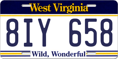 WV license plate 8IY658