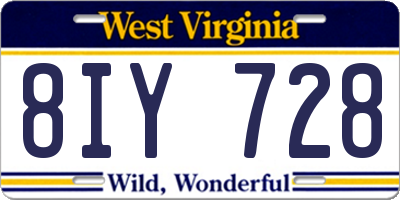 WV license plate 8IY728
