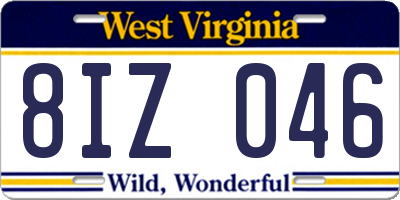 WV license plate 8IZ046