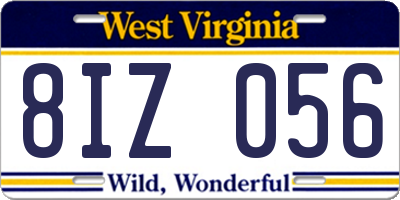 WV license plate 8IZ056