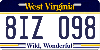WV license plate 8IZ098