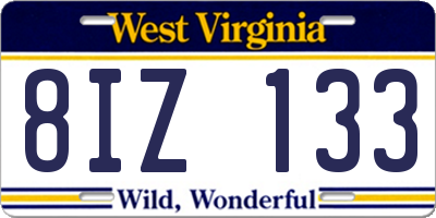WV license plate 8IZ133