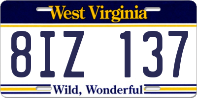 WV license plate 8IZ137