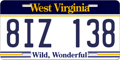 WV license plate 8IZ138