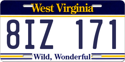 WV license plate 8IZ171