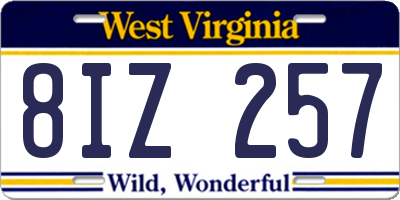 WV license plate 8IZ257