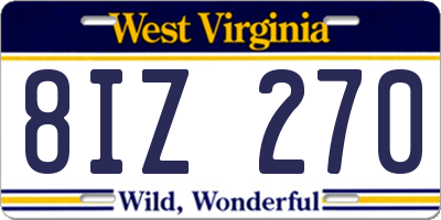 WV license plate 8IZ270