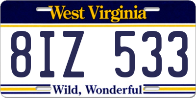 WV license plate 8IZ533