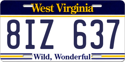 WV license plate 8IZ637