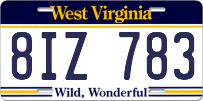 WV license plate 8IZ783