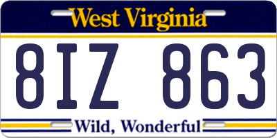 WV license plate 8IZ863