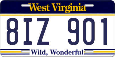 WV license plate 8IZ901