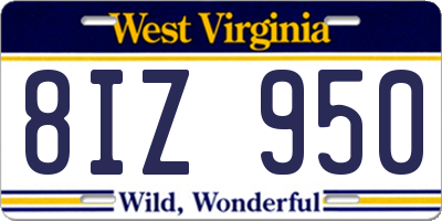 WV license plate 8IZ950