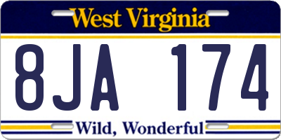 WV license plate 8JA174