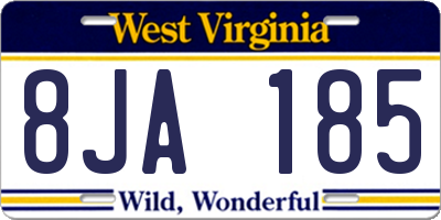 WV license plate 8JA185
