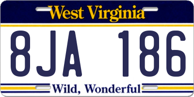 WV license plate 8JA186