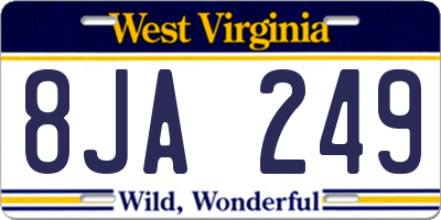 WV license plate 8JA249