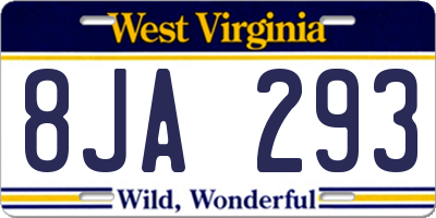 WV license plate 8JA293