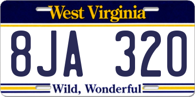 WV license plate 8JA320