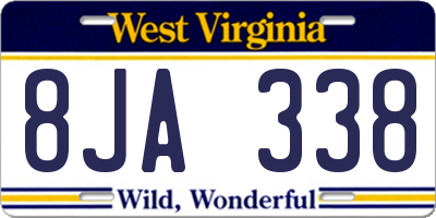 WV license plate 8JA338