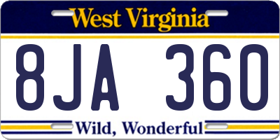 WV license plate 8JA360