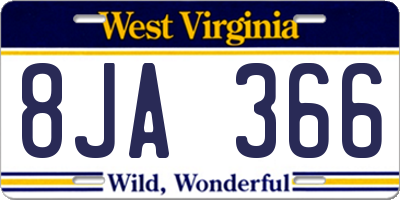 WV license plate 8JA366