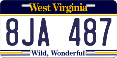 WV license plate 8JA487