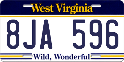 WV license plate 8JA596