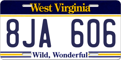WV license plate 8JA606