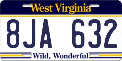 WV license plate 8JA632