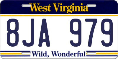 WV license plate 8JA979