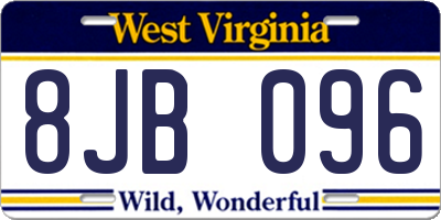 WV license plate 8JB096