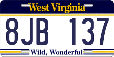 WV license plate 8JB137