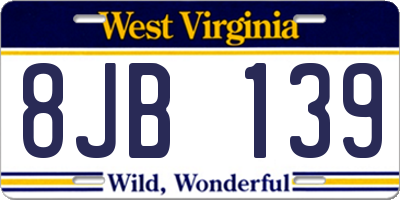 WV license plate 8JB139