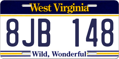 WV license plate 8JB148