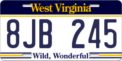 WV license plate 8JB245