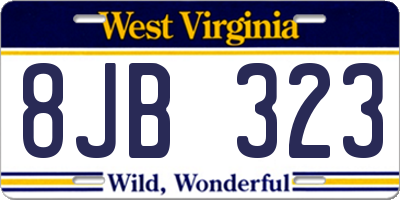 WV license plate 8JB323
