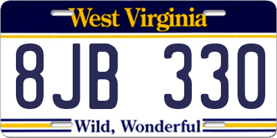 WV license plate 8JB330