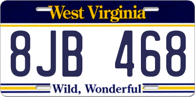 WV license plate 8JB468