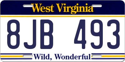 WV license plate 8JB493