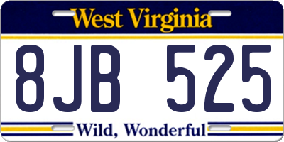WV license plate 8JB525