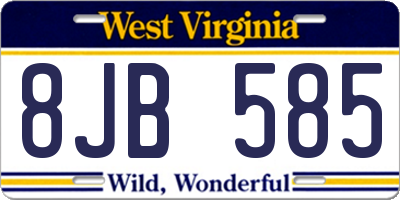 WV license plate 8JB585