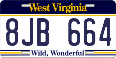 WV license plate 8JB664