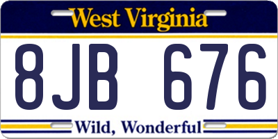 WV license plate 8JB676