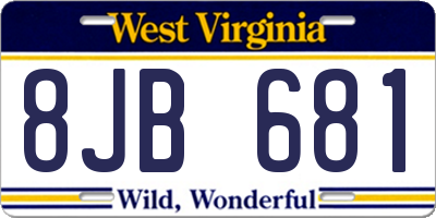 WV license plate 8JB681